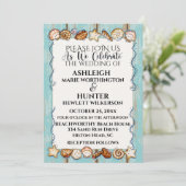 Strand bruiloft uitnodiging Sjabloon versie 2 (Staand voorkant)