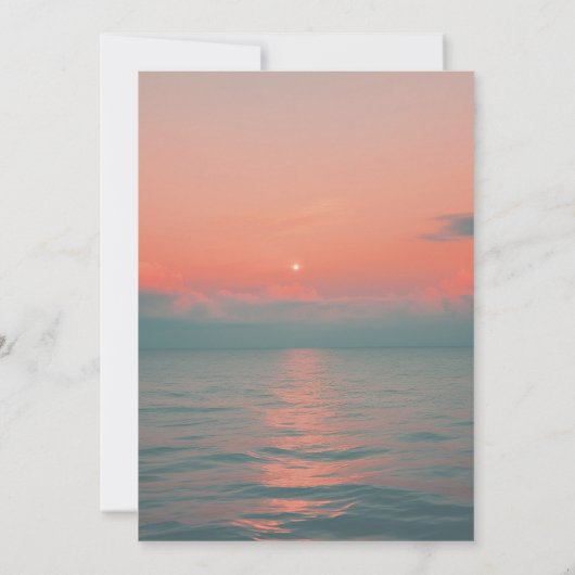 Strand bruiloft uitnodiging, tropische bruiloft kaart (Achterkant)