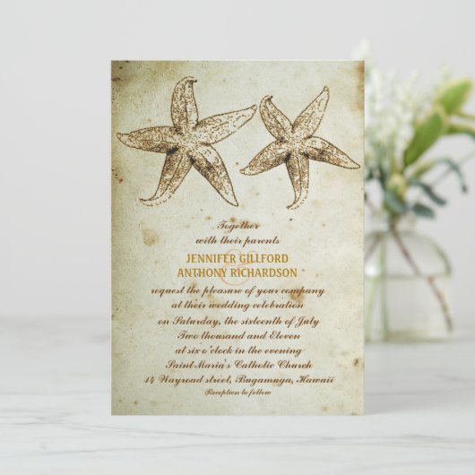 STRAND BRUILOFT UITNODIGINGEN (Staand voorkant)