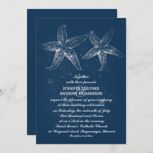  STRAND BRUILOFT UITNODIGINGEN (Voorkant / Achterkant)