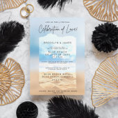 Strand bruiloft viering van liefde zomer kaart