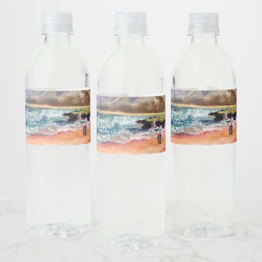 Strand bruiloft water fles cadeau waterfles etiket (Flessen)