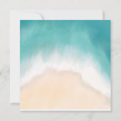 Strand bruiloft waterverf Island Uitnodiging (Achterkant)