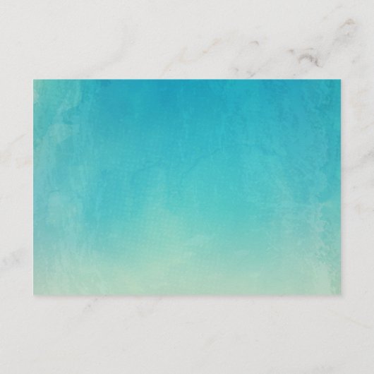 Strand Bruiloft Waterverf Seashells Details Informatiekaartje (Achterkant)