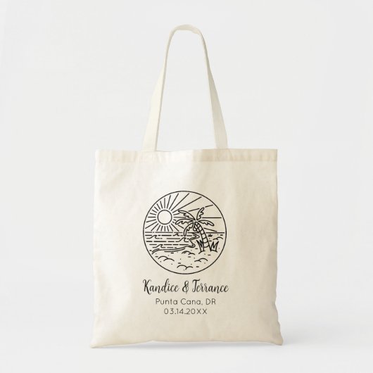 Strand bruiloft welkom eiland tropische bestemming tote bag (Voorkant)