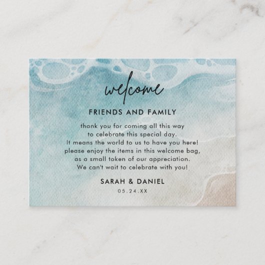 Strand Bruiloft Welkom Gift Bag Place Kaarten (Voorkant)