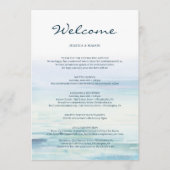 Strand bruiloft welkom reisbeschrijving brief programmakaart (Voorkant)