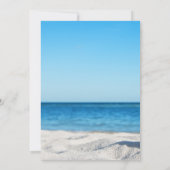 Strand bruiloft, zand, witte zeeschelpen opslaan v save the date (Achterkant)