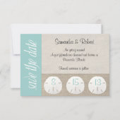 Strand Bruiloft Zanddollar Save the Date (Voorkant)