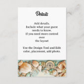 Strand bruiloft zeeschelpen 1 informatiekaartje (Achterkant)