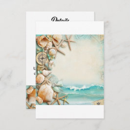 Strand bruiloft zeeschelpen 1 informatiekaartje