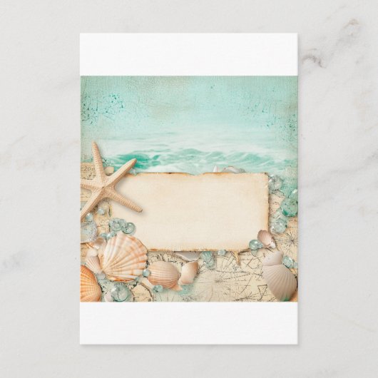 Strand bruiloft zeeschelpen 2 informatiekaartje (Voorkant)