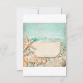 Strand bruiloft zeeschelpen 2 RSVP kaartje (Voorkant)