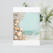 Strand bruiloft zeeschelpen 3 informatiekaartje (Staand voorkant)