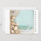 Strand bruiloft zeeschelpen 3 kaart (Voorkant)