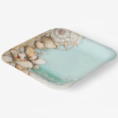 Strand bruiloft zeeschelpen 3 papieren bordje (Gebogen)