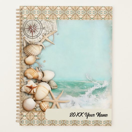 Strand bruiloft zeeschelpen 3 planner (Voorkant)