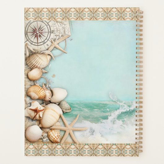 Strand bruiloft zeeschelpen 3 planner (Achterkant)