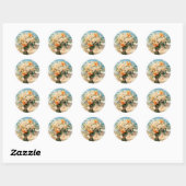 Strand Bruiloft Zeester Boeket Ronde Stickers (Vel)