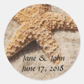 Strand Bruiloft Zeester Stickers (Voorkant)