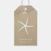 Strand Bruiloft Zeester & Zand Tropisch Cadeaulabel (Voorkant)