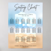 Strand bruiloft zitgrafiek binden van de knoop tek poster (Voorkant)