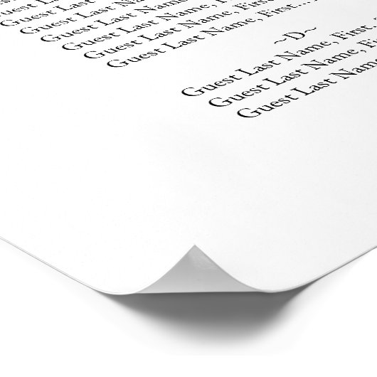 Strand Bruiloft Zitkaarten Sjablonen Poster (Hoek)