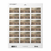 Strand Bruiloft, Zonsondergang Schelp Snoer Lichtj Etiket (Full Sheet)