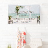Strand Bruiloftprieel Bloemstuk Bruiloftbanner Spandoek (Insitu)