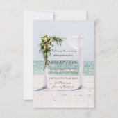 Strand Bruiloftprieel Bloemstuk Ontvangsthal Kaart (Voorkant)