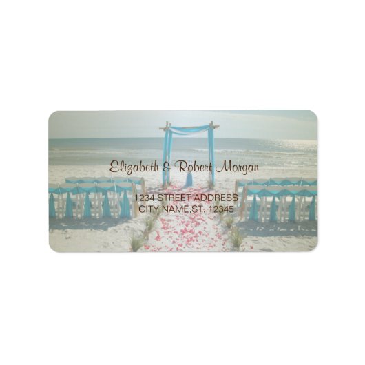 Strand Bruiloftprieel  Bruiloft Label (Voorkant)