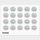 Strand Bruiloftprieel Ronde Sticker (Vel)