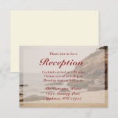 Strand Bruiloftsreceptie Kaarten - Rotsachtig Stra (Voorkant / Achterkant)