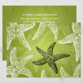 Strand bruiloftsreceptie Zeester Lime Groen Kaart (Voorkant / Achterkant)