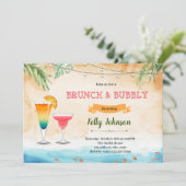 Strand brunch bubbel uitnodiging (Staand voorkant)