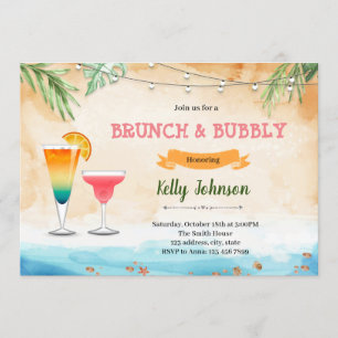 Strand brunch bubbel uitnodiging