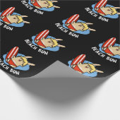 Strand Bun Funny Bunny Pun Dark BG Cadeaupapier (Hoek)