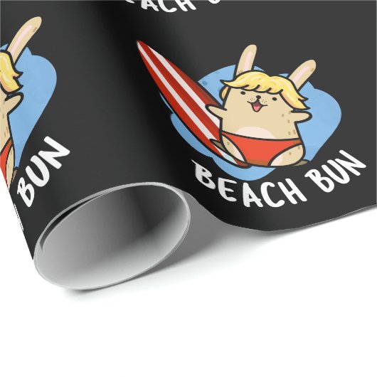 Strand Bun Funny Bunny Pun Dark BG Cadeaupapier (Rol Hoek)