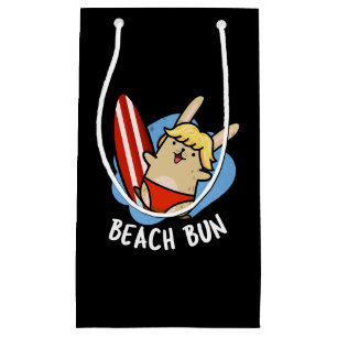 Strand Bun Funny Bunny Pun Dark BG Klein Cadeauzakje