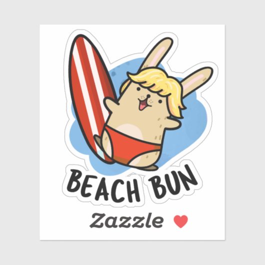 Strand Bun Funny Bunny Pun Sticker (Vel)