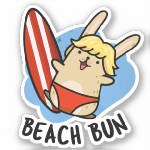Strand Bun Funny Bunny Pun Sticker