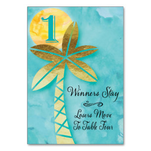 Strand Bunco tafel Kaart #1 tot vier