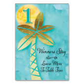 Strand Bunco tafel Kaart #1 tot vier (Achterkant)