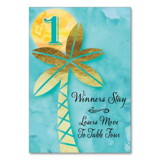 Strand Bunco tafel Kaart #1 tot vier (Achterkant)