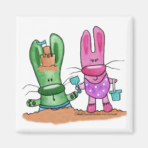 Strand Bunnies-zomer plezier Magneet