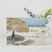 Strand Cabana Scène Retirement Party Uitnodigingen (Staand voorkant)
