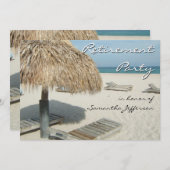 Strand Cabana Scène Retirement Party Uitnodigingen (Voorkant / Achterkant)