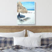 Strand Cabana Tropische Schilderachtig kunst Canvas Afdruk (Insitu (Slaapkamer))
