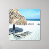 Strand Cabana Tropische Schilderachtig kunst Canvas Afdruk (Voorkant)