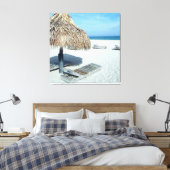 Strand Cabana Tropische Schilderachtig kunst Canvas Afdruk (Insitu (Slaapkamer))